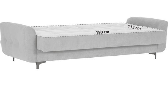 SCHLAFSOFA in Flachgewebe Hellgrau - Hellgrau/Schwarz, KONVENTIONELL, Textil/Metall (230/84/95cm) - Xora