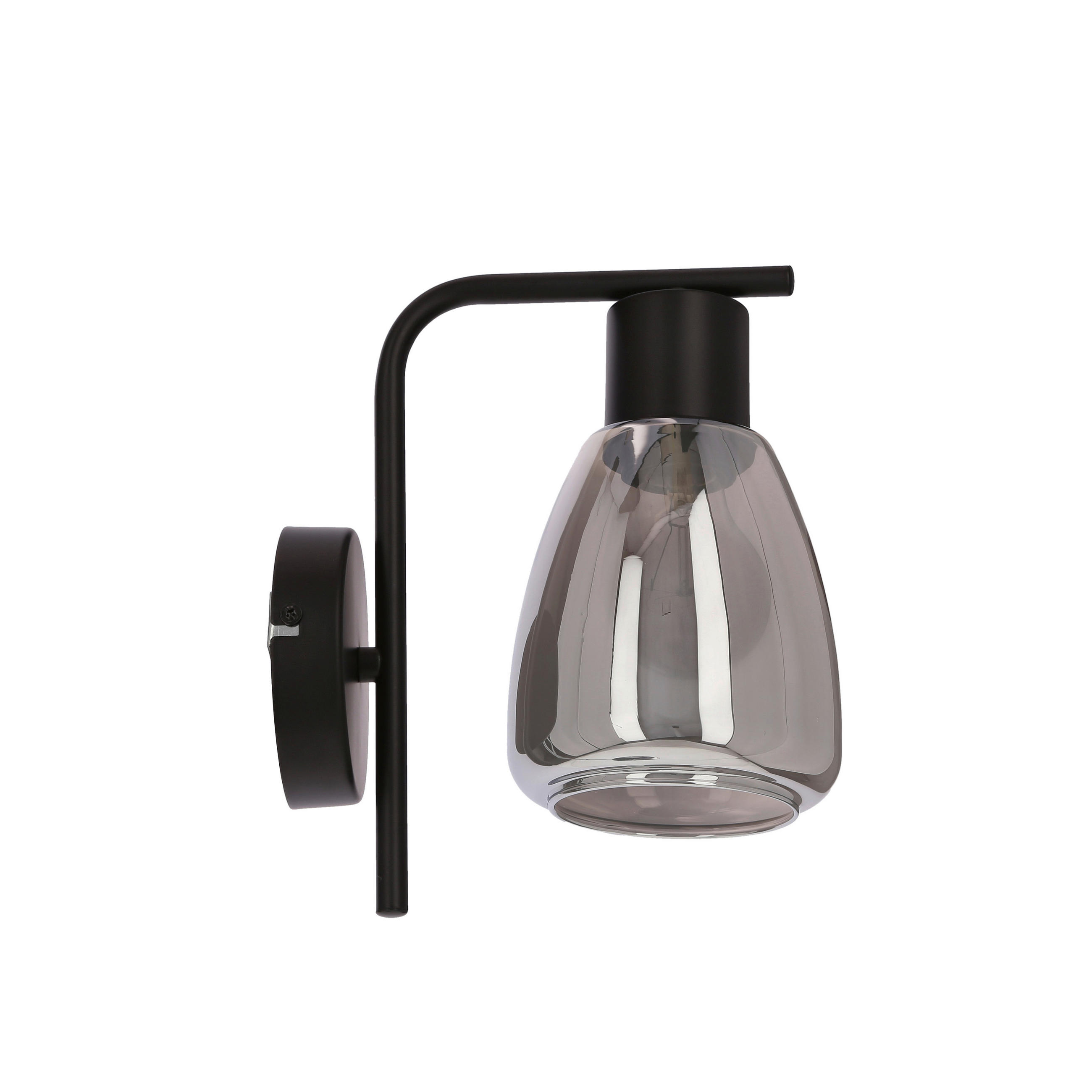 WANDLEUCHTE 17.4/12/23.5 cm   - Schwarz, Design, Glas/Metall (17.4/12/23.5cm)