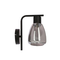 WANDLEUCHTE 17.4/12/23.5 cm   - Schwarz, Design, Glas/Metall (17.4/12/23.5cm)