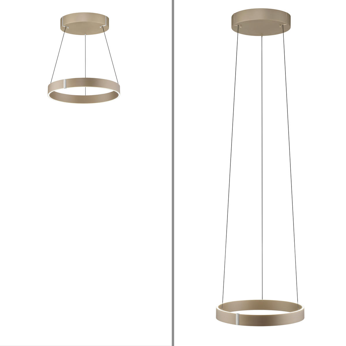LED-PENDELLEUCHTE PURE E-Clipse 50/50/350 cm   - Bronzefarben, MODERN, Kunststoff/Metall (50/50/350cm) - Neuhaus PURE