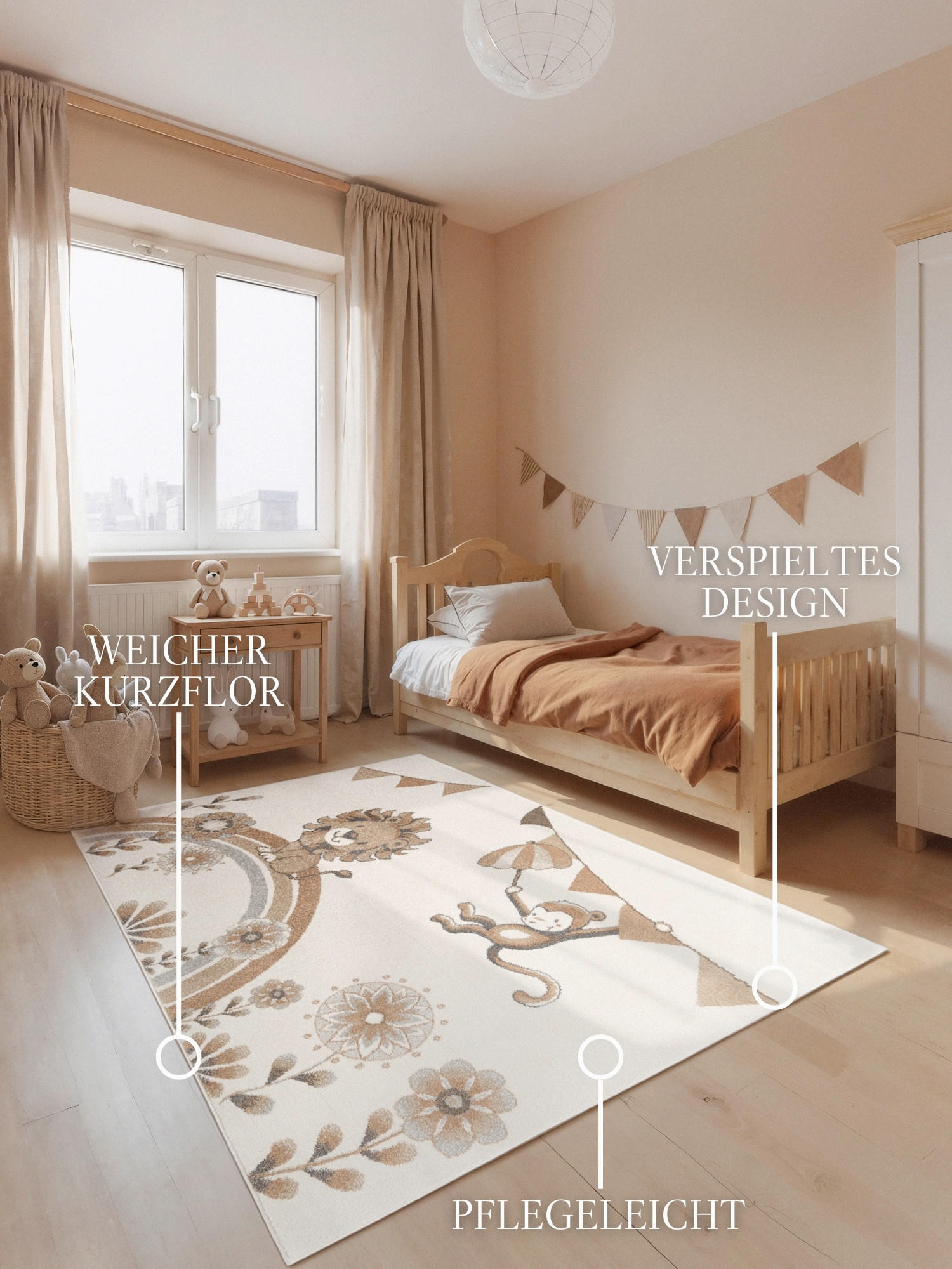 KINDERTEPPICH 160/230 cm Boho Kids  - Hellbraun/Multicolor, Basics, Kunststoff (160/230cm) - Villeroy & Boch