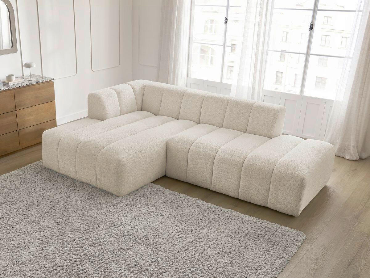 ECKSOFA  ANNECY Beige Bouclé  - Beige/Schwarz, MODERN, Kunststoff/Textil (170/262cm)