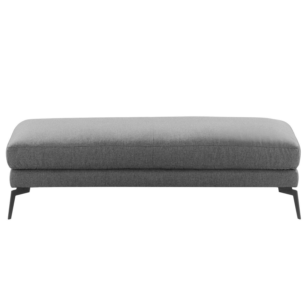 HOCKER BERLIN Webstoff Dunkelgrau  - Dunkelgrau/Schwarz, Design, Textil/Metall (163/46/62cm) - Livetastic