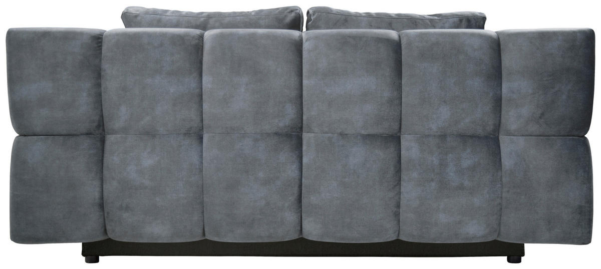 SCHLAFSOFA BOBBIO PLUS Velours Grau  inkl. Rückenkissen, Armlehnenkissen, Stauraum  - Schwarz/Grau, Design, Textil/Metall (204/90/95cm) - MID.YOU