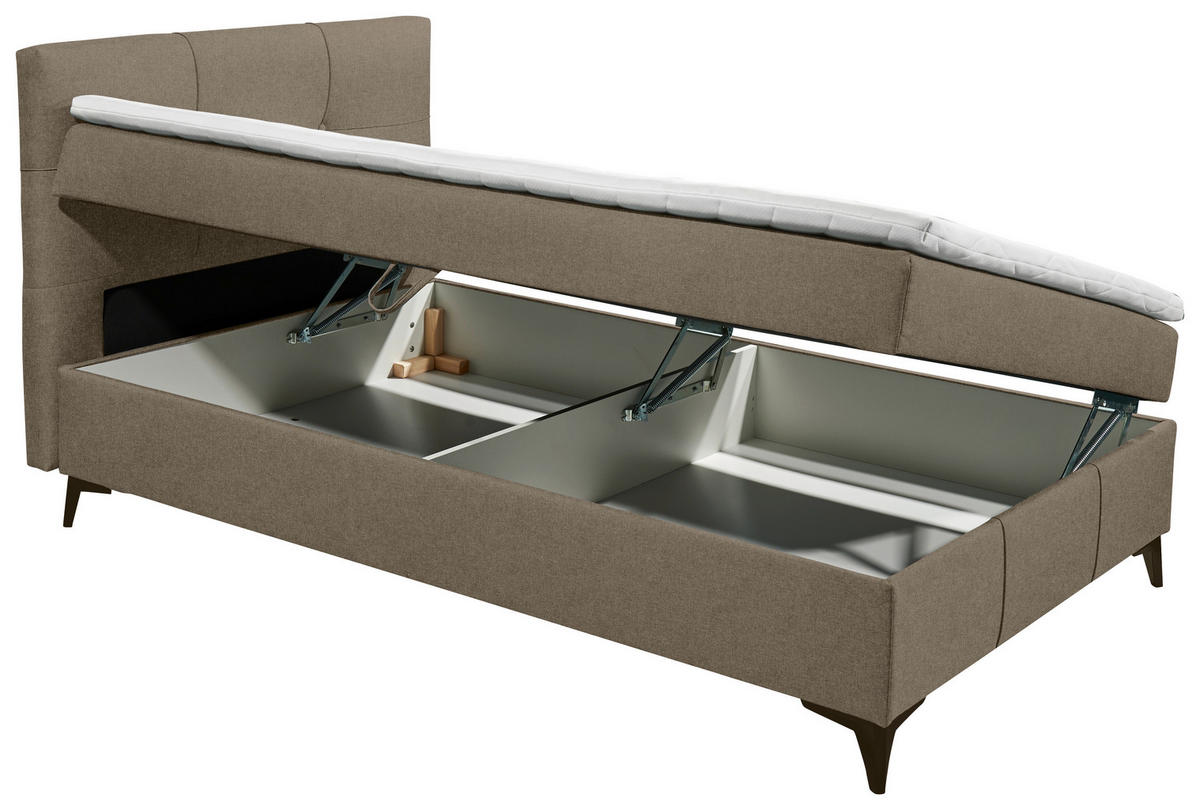 BOXBETT 120/200 cm  in Braun  - Braun, Basics, Holzwerkstoff/Textil (120/200cm) - Xora