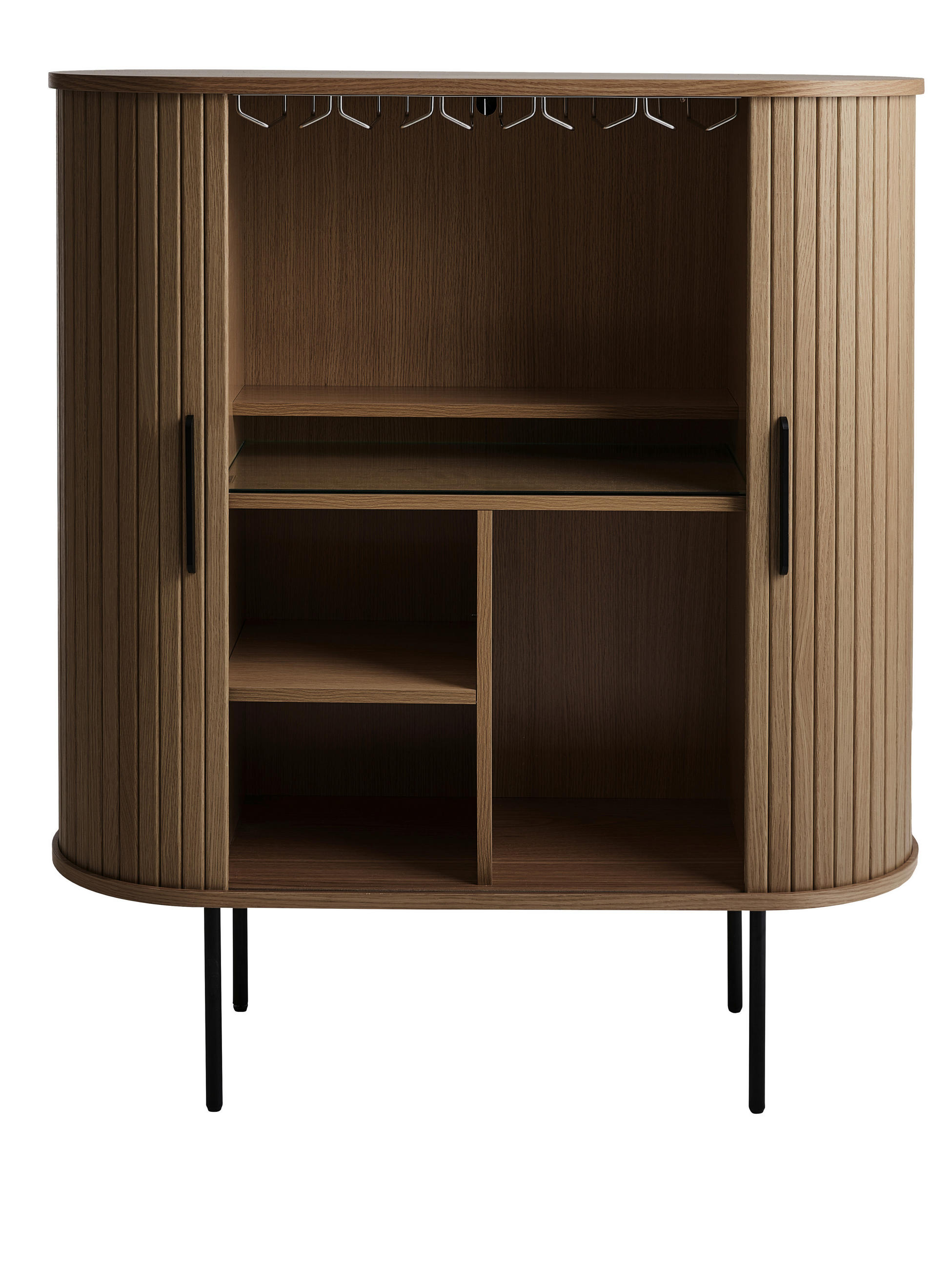 WEINSCHRANK  - Eiche dunkel/Schwarz, Trend, Holz/Holzwerkstoff (100/118/40cm) - home24