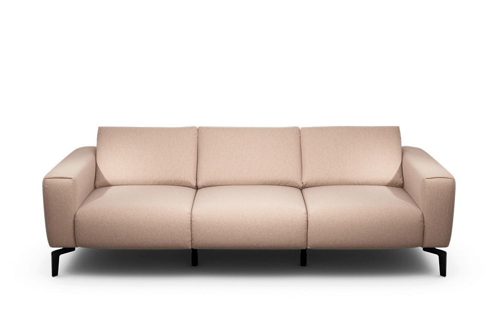 3-SITZER-SOFA Chenille Rosa  - Schwarz/Rosa, Design, Textil/Metall (250/86/86-94cm) - SENSOO