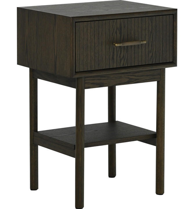 SÄNGBORD i faner ek brun  - brun, Modern, trä (45/66/35cm) - Best Price