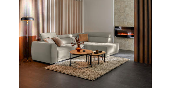 ECKSOFA in Feincord Beige 284/205 cm - Beige/Schwarz, Design, Kunststoff/Textil (284/205cm) - Xora