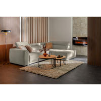ECKSOFA in Feincord Beige  284/205 cm  - Beige/Schwarz, Design, Kunststoff/Textil (284/205cm) - Xora