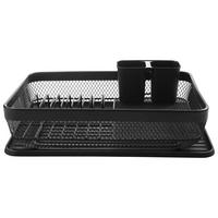 GESCHIRRABTROPFKORB   - Schwarz, Basics, Kunststoff/Metall (41/30/13,5cm) - Homeware Profession.