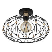 DECKENLEUCHTE  40/25 cm    - Goldfarben/Schwarz, Design, Metall (40/25cm) - Globo