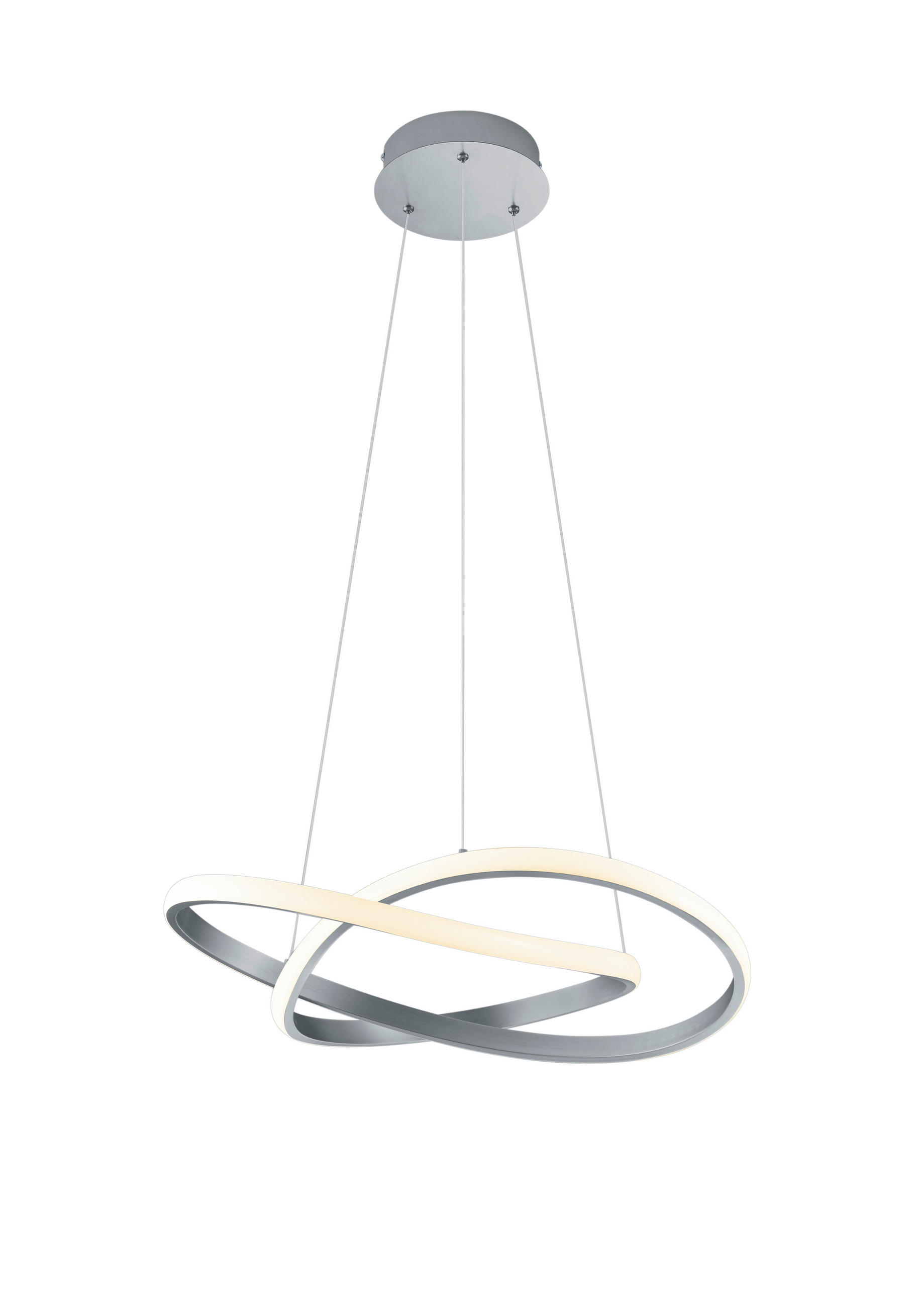 LUSTRĂ LED 60/150 cm  - culoare nichel/alb, Design, plastic/metal (60/150cm)