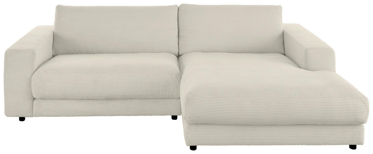 ECKSOFA in Cord Naturfarben  - Schwarz/Naturfarben, Design, Kunststoff/Textil (270/190cm) - Lomoco