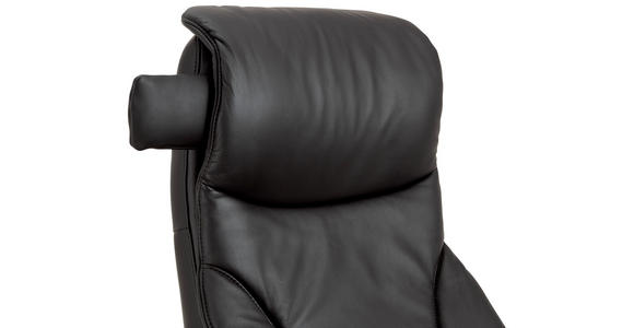 RELAXSESSEL Lenno Echtleder Nackenstütze, Relaxfunktion, Kopfteilverstellung    - Anthrazit/Schwarz, Design, Leder/Metall (75/106/88cm) - Dieter Knoll