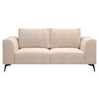 2-SITZER-SOFA in beflockt Beige  - Beige/Schwarz, Design, Holz/Textil (186/88/90cm) - MID.YOU