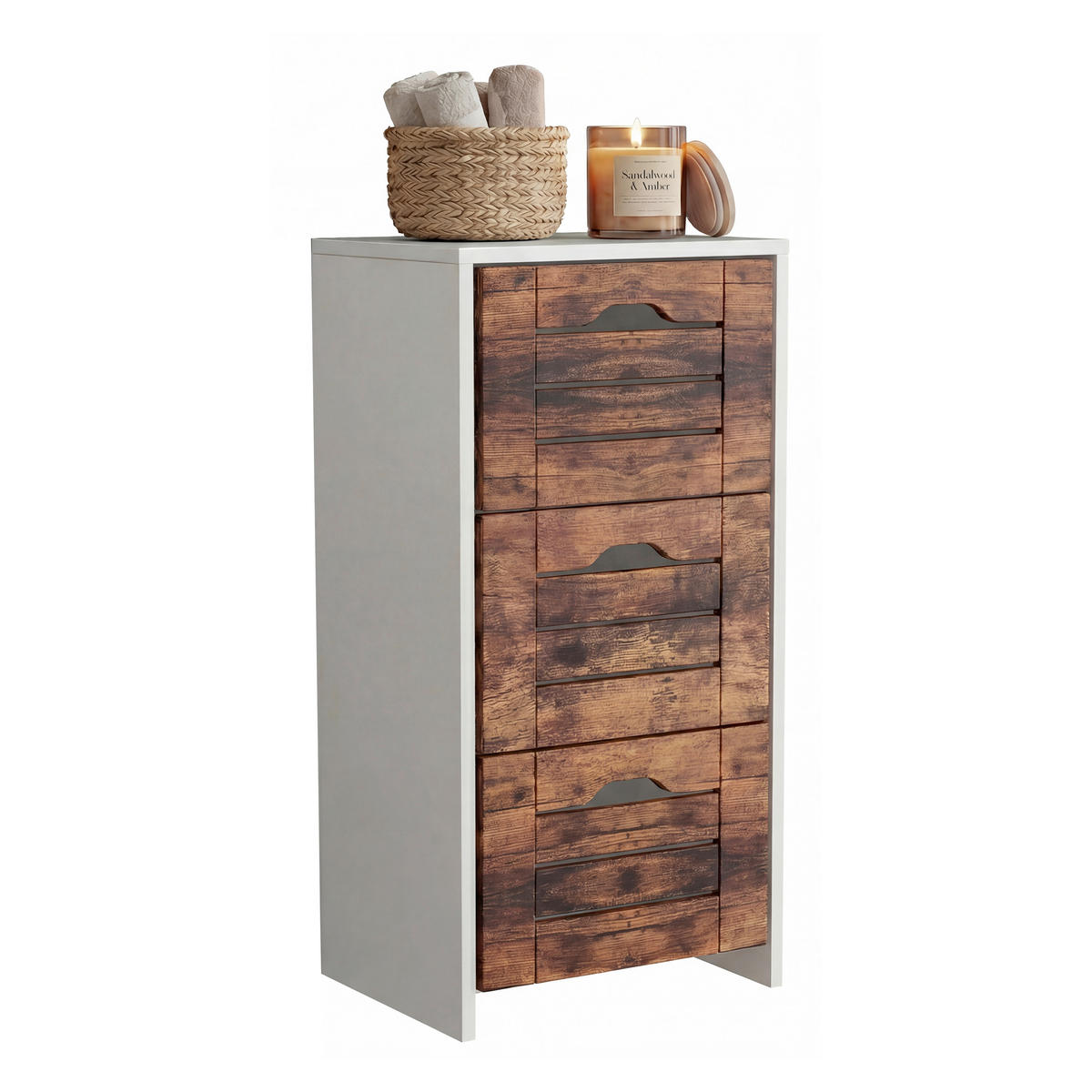 MIDISCHRANK 38/76/28 cm  - Eichefarben/Weiß, Trend, Holzwerkstoff (38/76/28cm) - MID.YOU