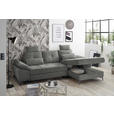 ECKSOFA Grau Mikrovelours  - Chromfarben/Schwarz, KONVENTIONELL, Kunststoff/Textil (270/170cm) - Carryhome