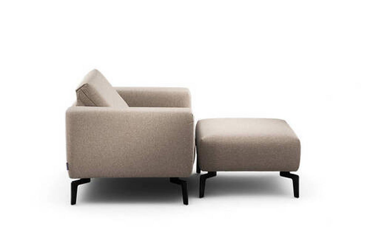 SESSELSET in Chenille Sandfarben  - Sandfarben/Schwarz, Design, Textil/Metall (110/85/86-94cm) - SENSOO