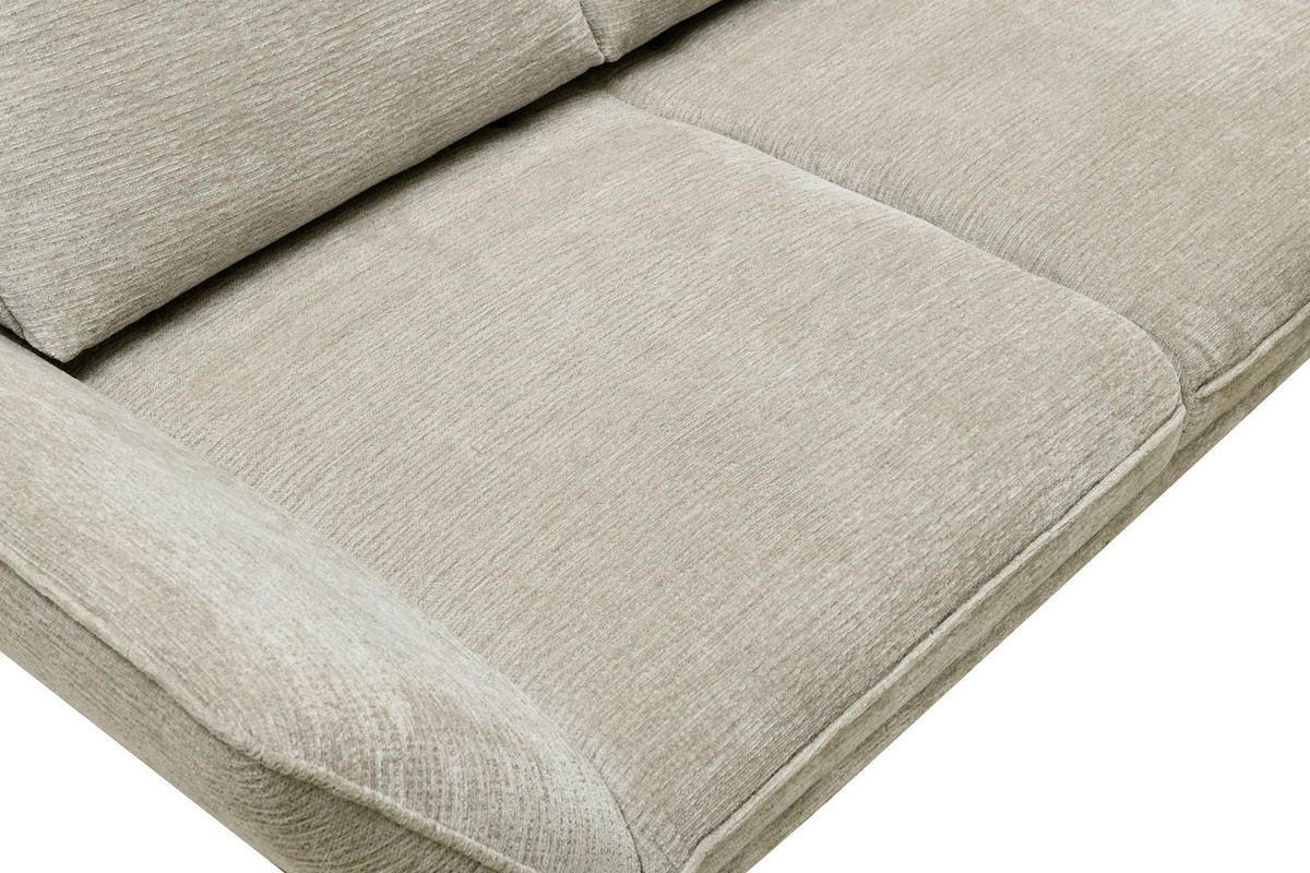 ECKSOFA Beige Mikrofaser  - Beige/Schwarz, Design, Textil/Metall (325/85/109-170cm) - Novel