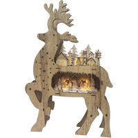 DEKOR RÉNSZARVAS - natúr színű/narancs, Lifestyle, faalapú anyag (33,5/50,5/6,5cm) - X-Mas