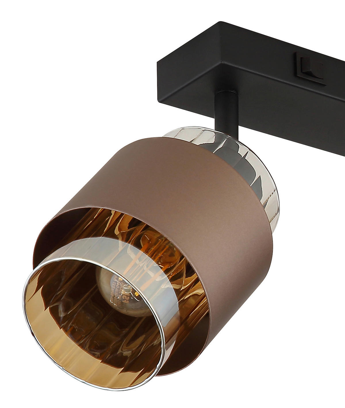 STRAHLER 38,5/10/12,5 cm   - Schwarz/Orange, Design, Glas/Metall (38,5/10/12,5cm)