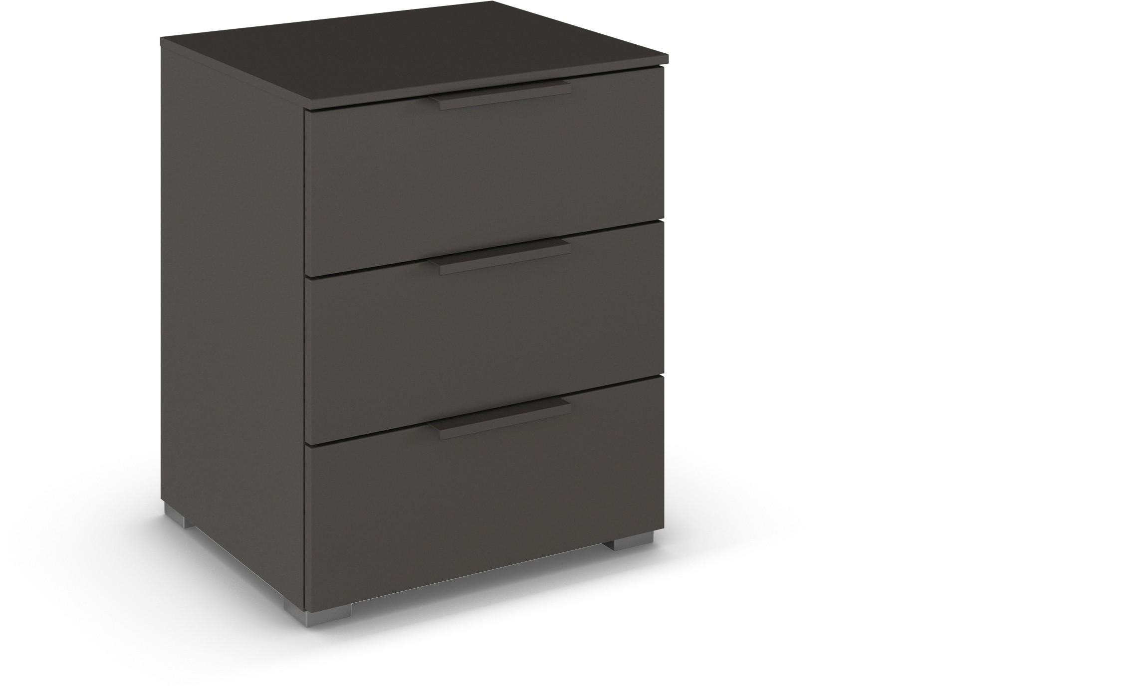 NACHTSCHRANK 50/61/42 cm  - Silberfarben/Graphitfarben, Trend, Holzwerkstoff/Metall (50/61/42cm) - Novel