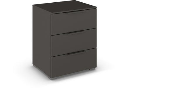 NACHTSCHRANK 50/61/42 cm - Silberfarben/Graphitfarben, Trend, Holzwerkstoff/Metall (50/61/42cm) - Novel