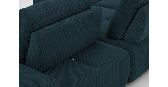 ECKSOFA in Velours Dunkelblau 236/326 cm - Schwarz/Dunkelblau, Design, Kunststoff/Textil (236/326cm) - Xora
