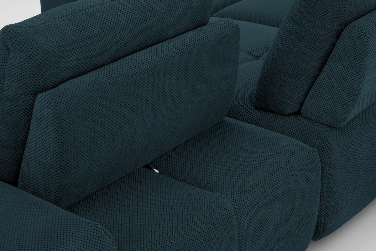 ECKSOFA in Velours Dunkelblau  - Schwarz/Dunkelblau, Design, Kunststoff/Textil (236/326cm) - Xora