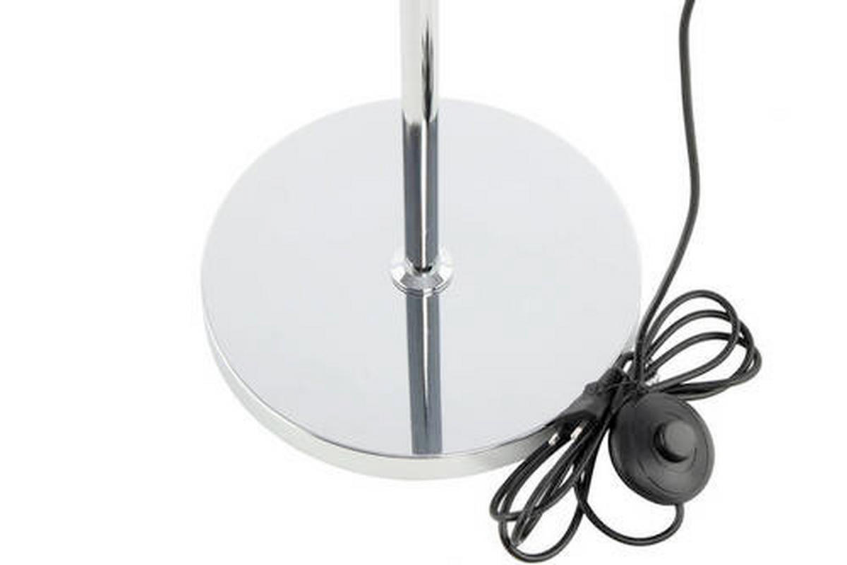 STEHLEUCHTE - Weiss/Silberfarben, Design, Glas/Metall (44/160/44cm) - Kayoom