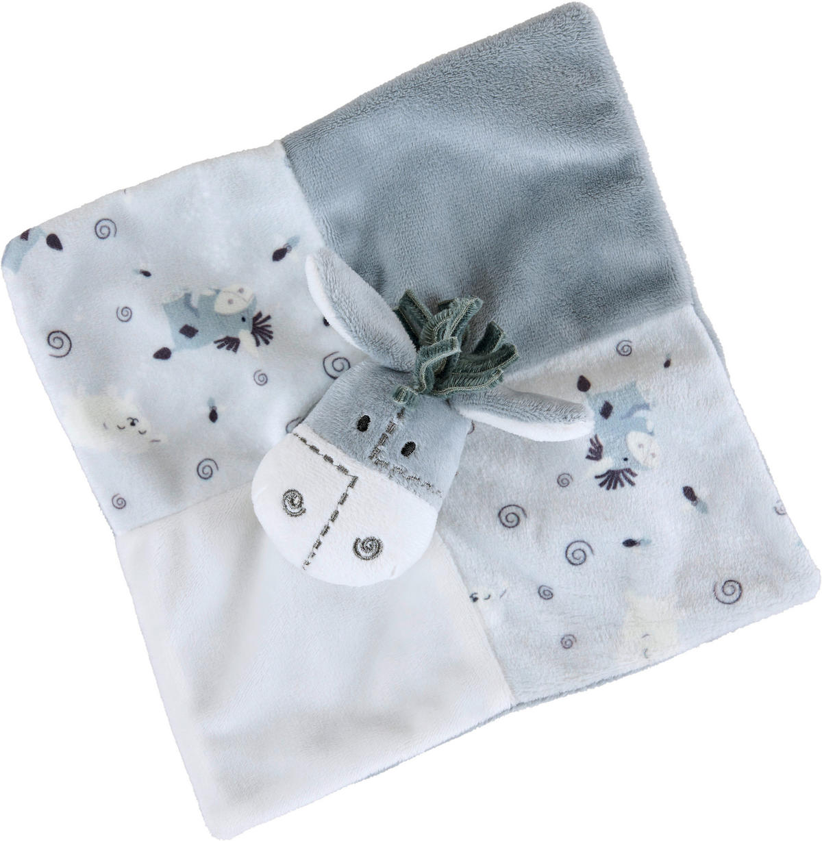 SCHMUSETUCH Diego  - Weiß/Grau, Basics, Textil (20/20cm) - Patinio