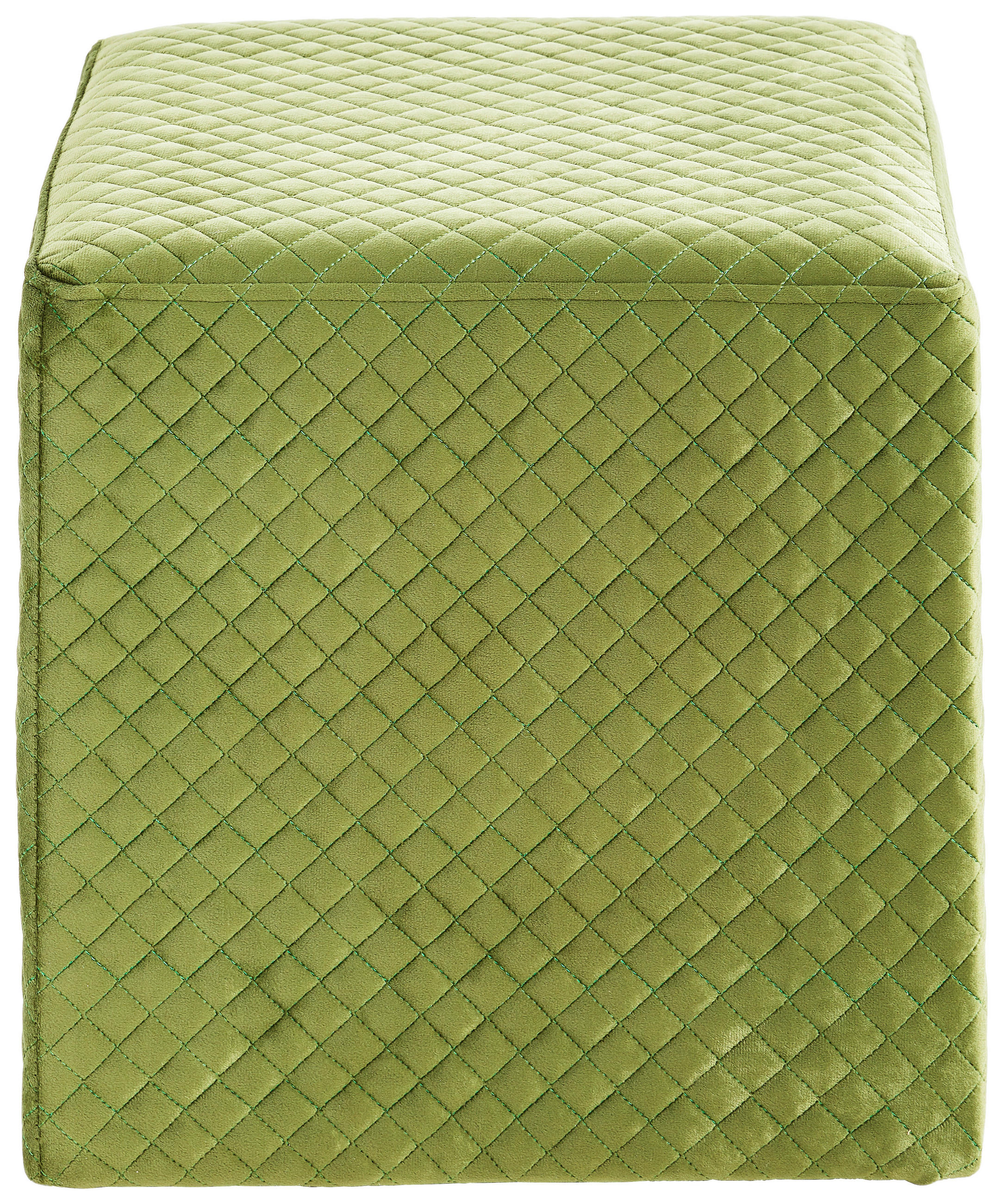 TABURET in lemn, textil verde  - verde, Trend, lemn/textil (38/38/38cm) - Xora