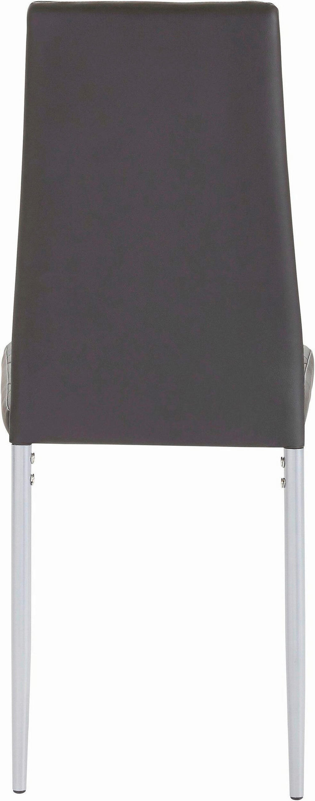 STUHL-SET Lederlook Schwarz  - Schwarz/Grau, Design, Leder/Metall (42/98/53cm) - MID.YOU