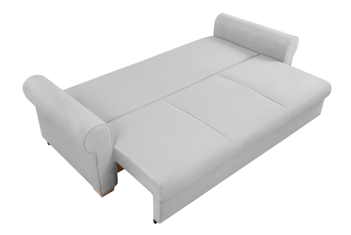 SCHLAFSOFA in Hellgrau  - Buchefarben/Hellgrau, Design, Holz/Textil (240/94/98cm) - MID.YOU