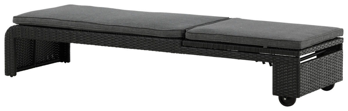 SONNENLIEGE 60/32/196 cm  - Schwarz, KONVENTIONELL, Kunststoff (60/32/196cm) - Gardenson