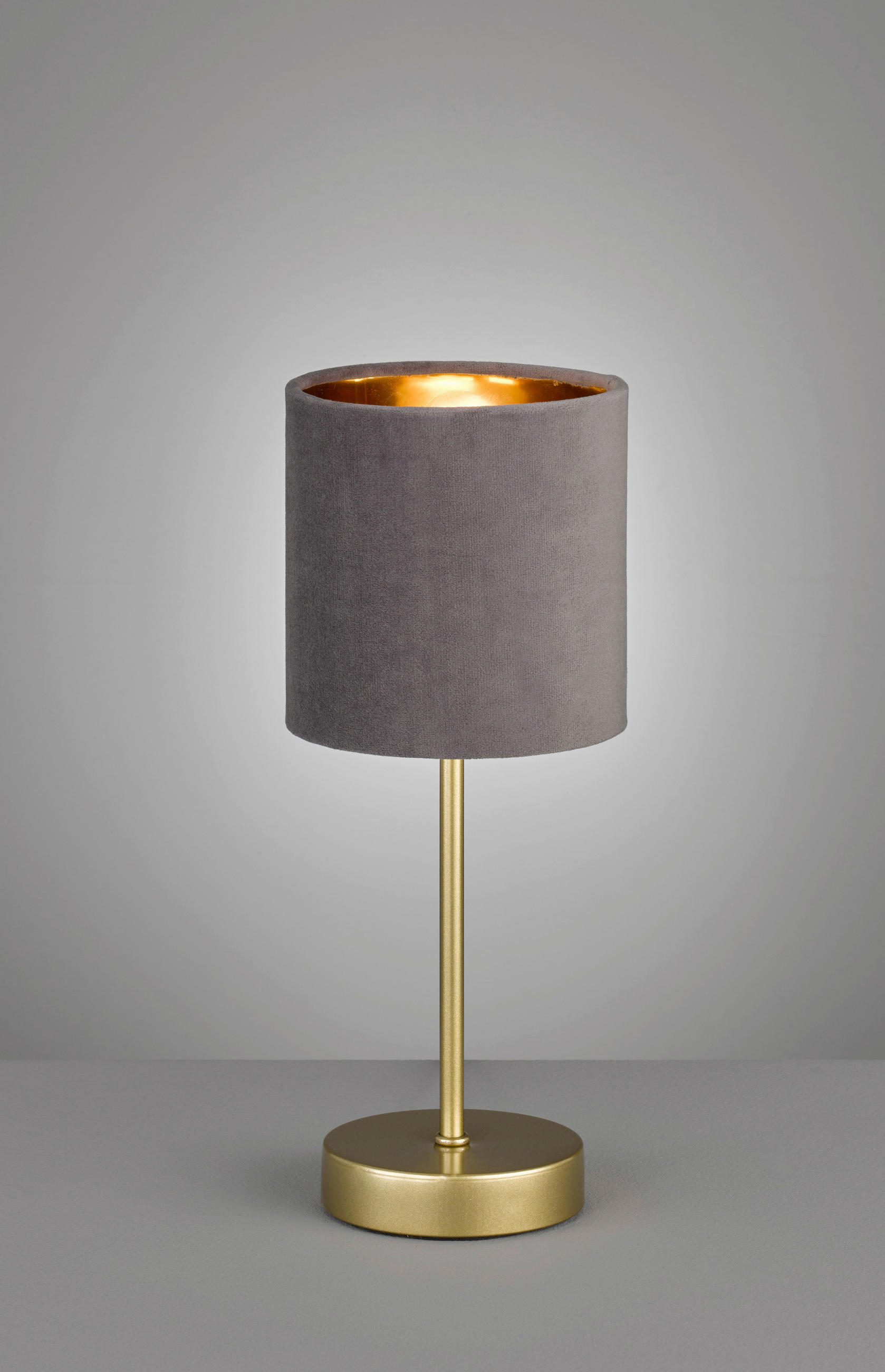 TISCHLEUCHTE 13/34 cm   - Goldfarben/Grau, Design, Textil/Metall (13/34cm) - Fischer & Honsel