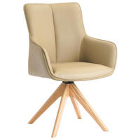 SCAUN CU BRAțE in culoare lemn stejar, bej  - bej/culoare lemn stejar, Modern, lemn/metal (64/87/60cm) - Novel