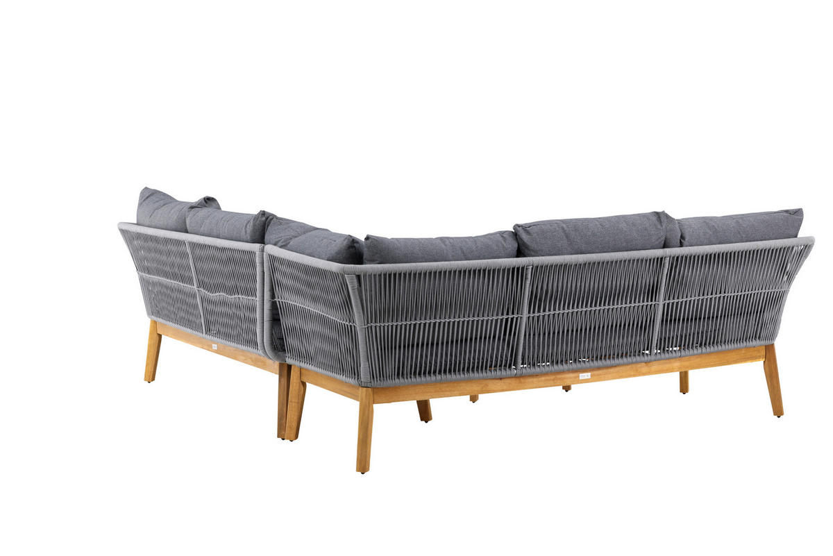 LOUNGEGARNITUR 2-teilig  210/160 cm  Akazie Aluminium  - Dunkelgrau/Grau, KONVENTIONELL, Holz/Kunststoff (210/160cm) - Gardenson