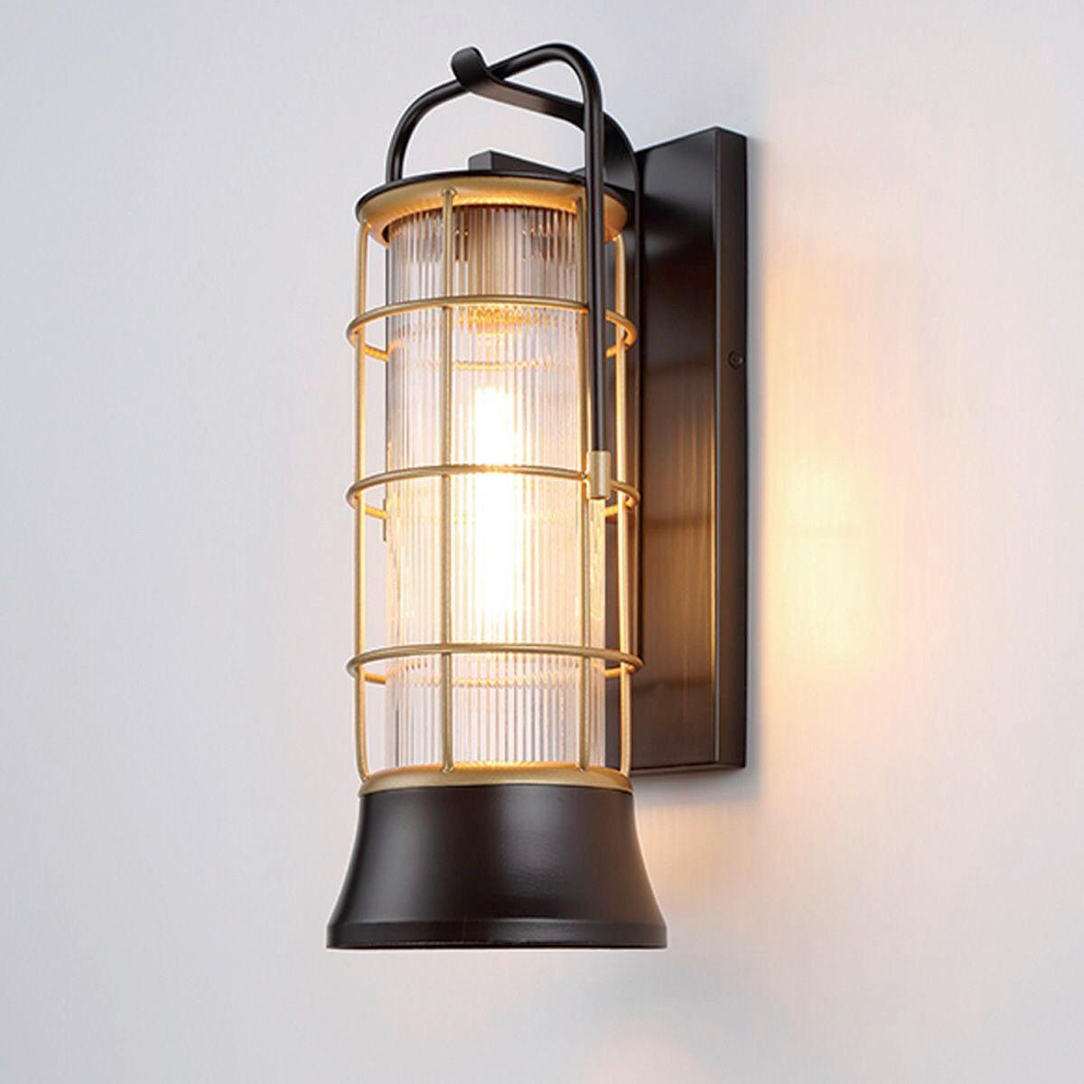 AUSSENWANDLEUCHTE - Multicolor, Konventionell, Glas/Metall (41,1/15,3/18,4cm) - Elstead Lighting