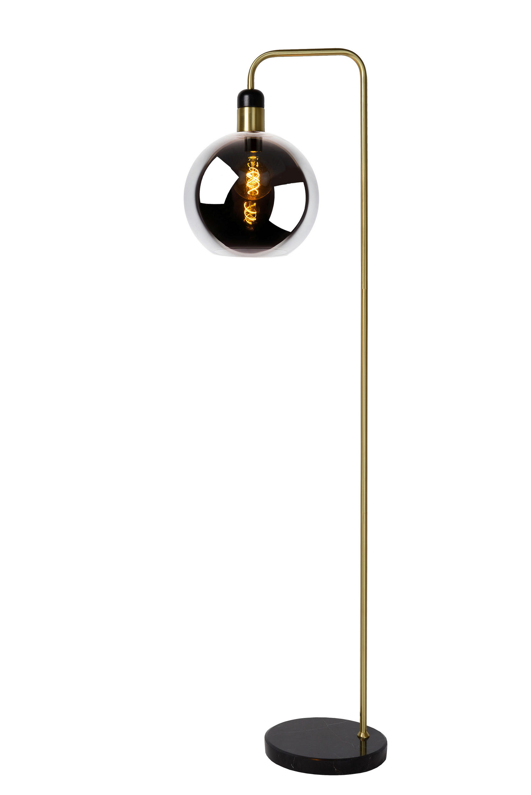 STEHLEUCHTE 28/44/158 cm    - Messingfarben/Hellgrau, Design, Glas/Stein (28/44/158cm) - Lucide