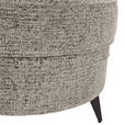 HOCKER Chenille Graubraun  - Graubraun/Schwarz, ROMANTIK / LANDHAUS, Textil/Metall (75/50/75cm) - Landscape