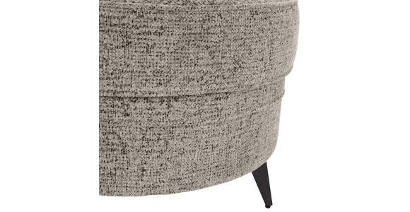 HOCKER Chenille Graubraun  - Graubraun/Schwarz, ROMANTIK / LANDHAUS, Textil/Metall (75/50/75cm) - Landscape
