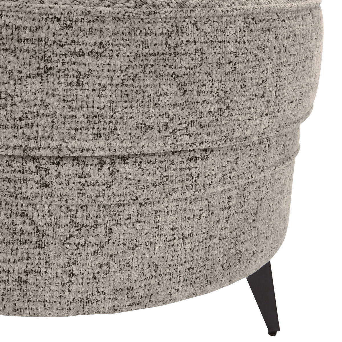 HOCKERTextil Graubraun  - Graubraun/Schwarz, Romantik / Landhaus, Textil/Metall (75/50/75cm) - Landscape