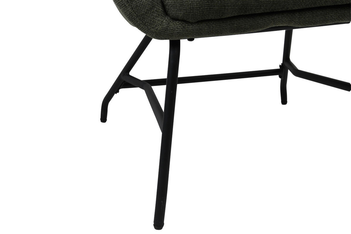 SESSEL in Bouclé Grün  - Schwarz/Grün, MODERN, Textil/Metall (77/106.5/84cm) - Livetastic