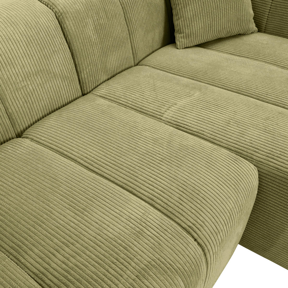 ECKSOFA Hellgrün Cord Zierkissen, Rücken echt  - Schwarz/Hellgrün, KONVENTIONELL, Kunststoff/Textil (250/162cm) - Carryhome