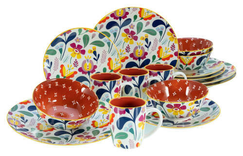 KOMBISERVICE Multicolor 16-teilig  - Multicolor, Trend, Keramik (35/32/36null) - Creatable