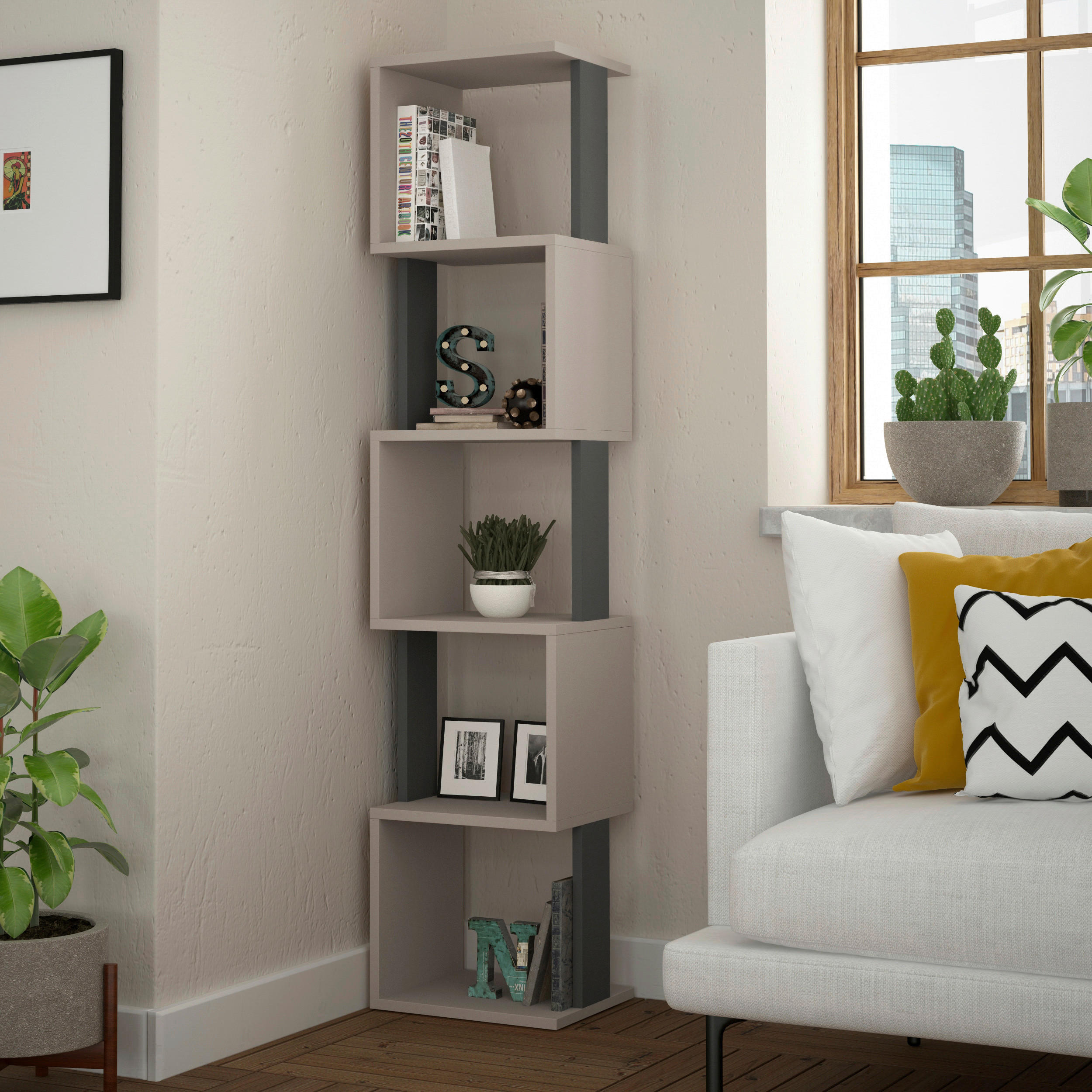 BÜCHERWAND  35/161/30 cm Beige  - Beige, Design, Holzwerkstoff (35/161/30cm) - Livetastic