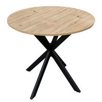 ESSTISCH in Metall, Holzwerkstoff 80/80/75 cm  - Eichefarben/Schwarz, MODERN, Holzwerkstoff/Metall (80/80/75cm) - MID.YOU