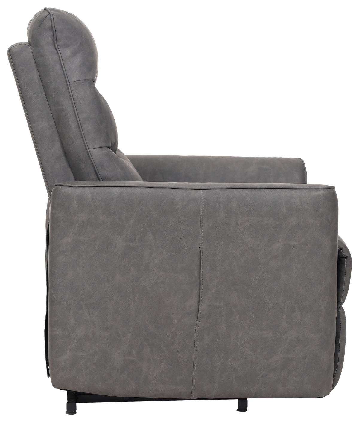 FERNSEHSESSEL in Lederlook Grau  - Schwarz/Grau, Konventionell, Textil/Metall (76/105/88cm) - MID.YOU
